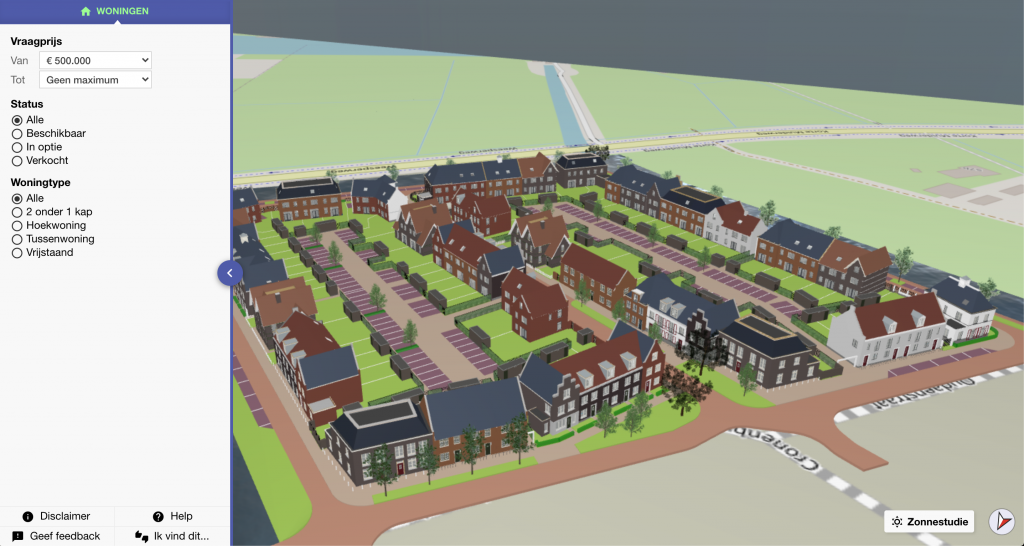 3D weergave woningen Vechtrijk